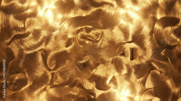 Fototapeta Abstract golden texture with swirling patterns and highlights.