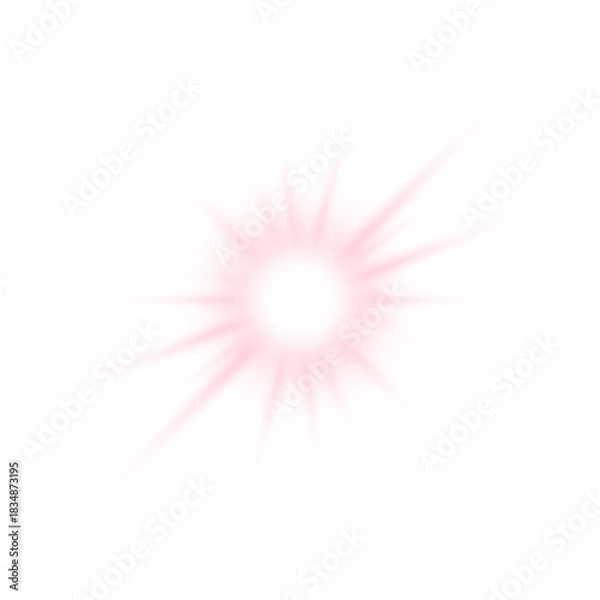 Fototapeta Pink Light Burst Effect, Isolated on Transparent Background