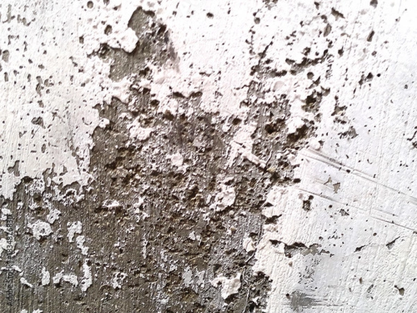 Obraz Weathered Concrete Wall Texture With Cracks And Mold Stains