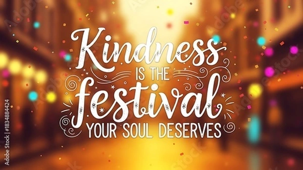 Fototapeta Kindness is the festival your soul deserves for a positive message and bright backdrop to promote happiness and inspiration to others