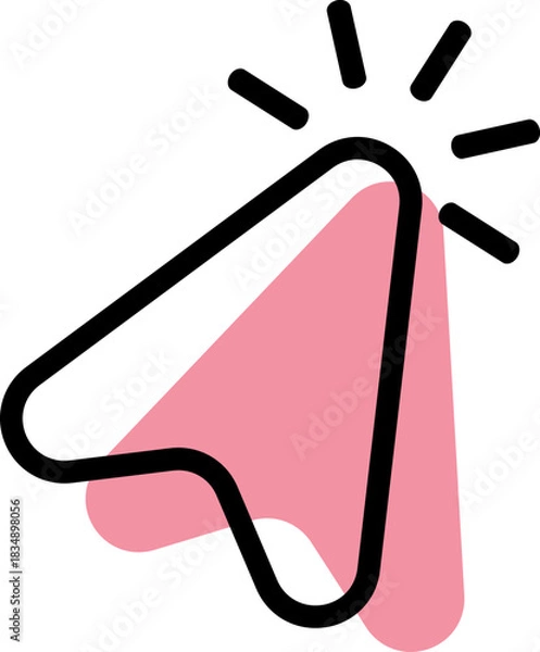 Fototapeta Cursor Click with Shadow Illustration