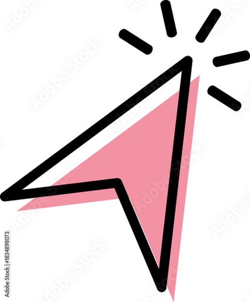 Fototapeta Cursor Click with Shadow Illustration