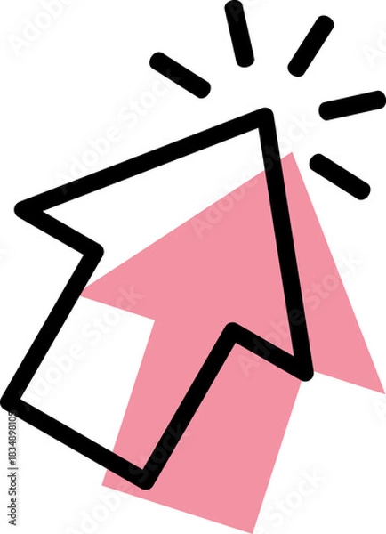 Fototapeta Cursor Click with Shadow Illustration