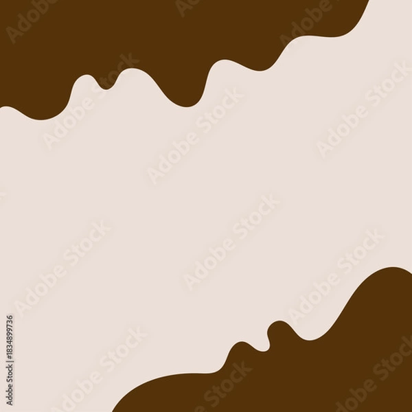 Obraz  溶けたチョコレートのフレーム背景素材・可愛いブラウンカラーのドリップ模様