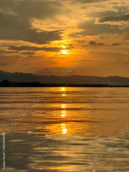 Obraz Golden Sunset Reflecting on Calm Water