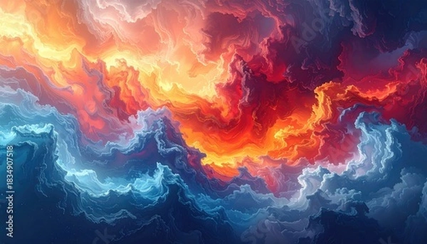 Obraz Abstract fiery and icy cloudscape