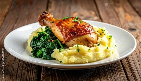 Obraz Chicken and mashed potato dish