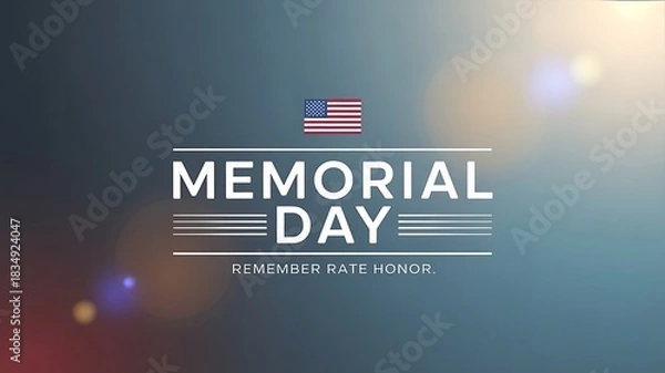 Obraz Memorial day graphic with american flag and remembrance message
