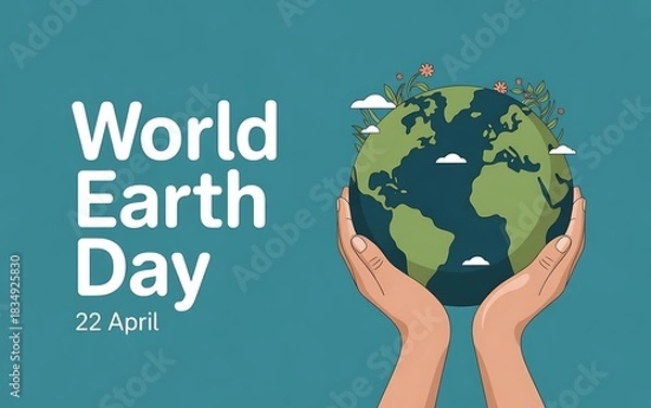 Obraz Hands gently holding the earth with plants for world earth day event