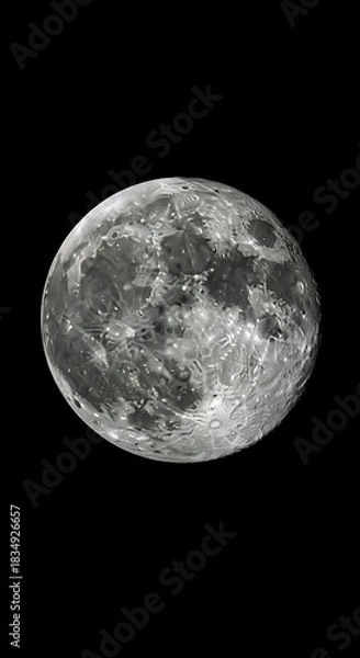 Fototapeta Detailed view of the moon showing craters against a dark background.