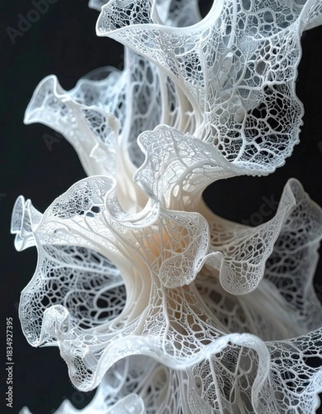 Obraz White, flowing, delicate abstract form