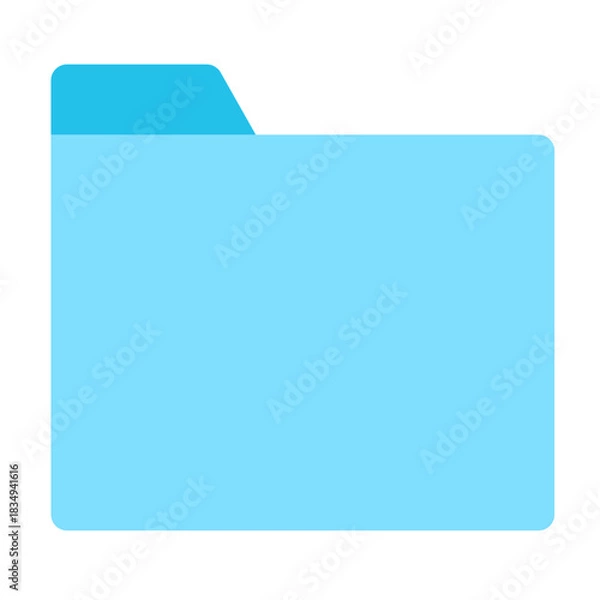 Obraz 水色のフォルダを表したシンプルな資料アイコン