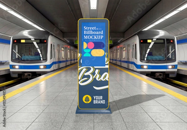 Obraz Train Station Billboard Mockup