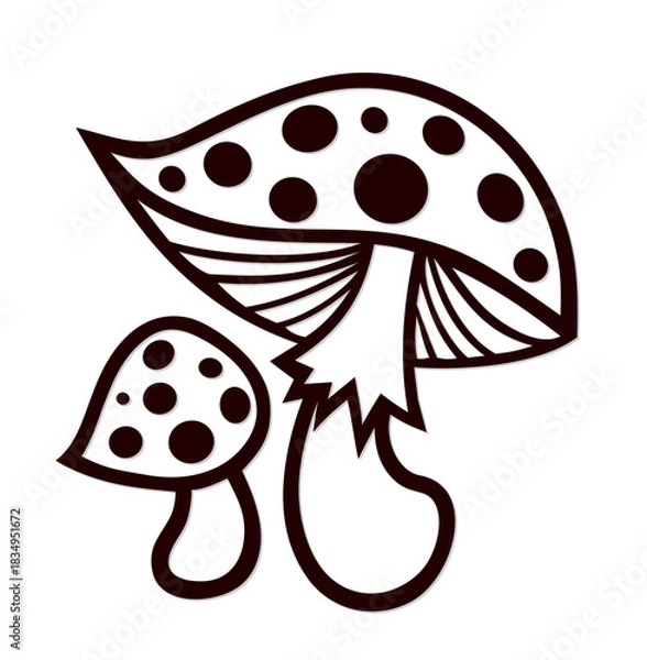 Obraz Symbol of stylized forest mushrooms.
