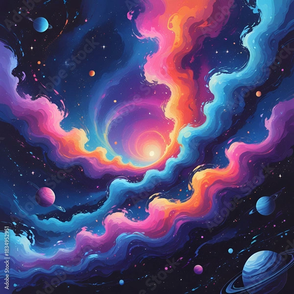 Obraz Gradient surrealist galaxy illustration