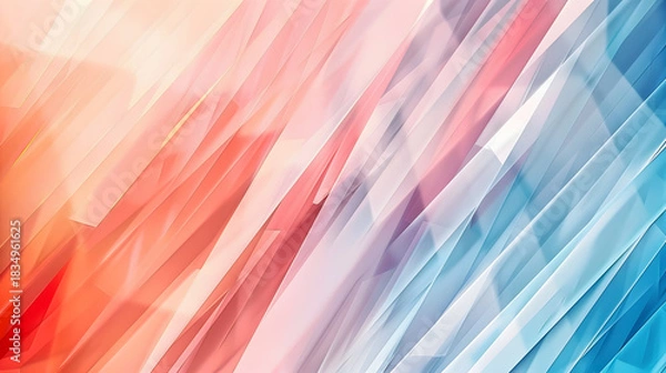 Obraz Abstract colorful background with lines in blue and coral, bright modern background, copy space, banner, background, digital design gradient 