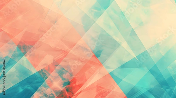 Obraz Abstract colorful background with lines in blue and coral, bright modern background, copy space, banner, background, digital design gradient 