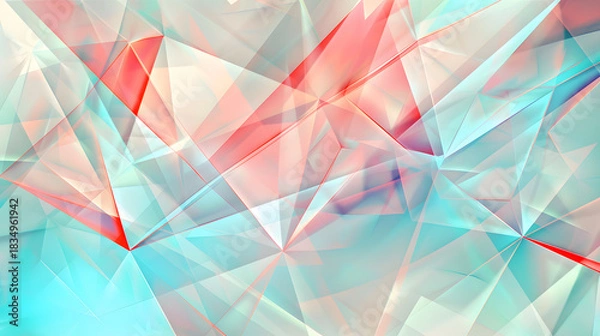 Obraz Modern vibrant abstract background with blue and coral lines, soft digital gradient, and clean copy space. Ideal for banners and web design 