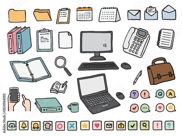 Obraz ビジネス関連のイラスト・セット