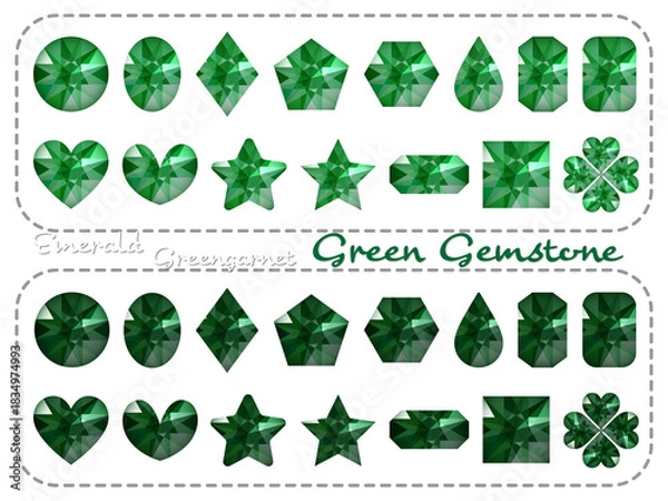 Obraz 宝石■グリーンの宝石セット	
