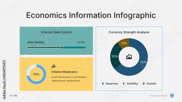 Fototapeta Economic Information Infographic