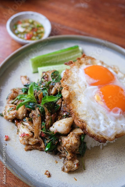 Obraz  Stir fried basil with crab meat