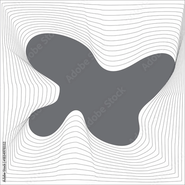 Fototapeta Square blend emblem. Curved line with frame element design