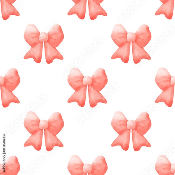Fototapeta Seamless Pattern of Pink Bows 