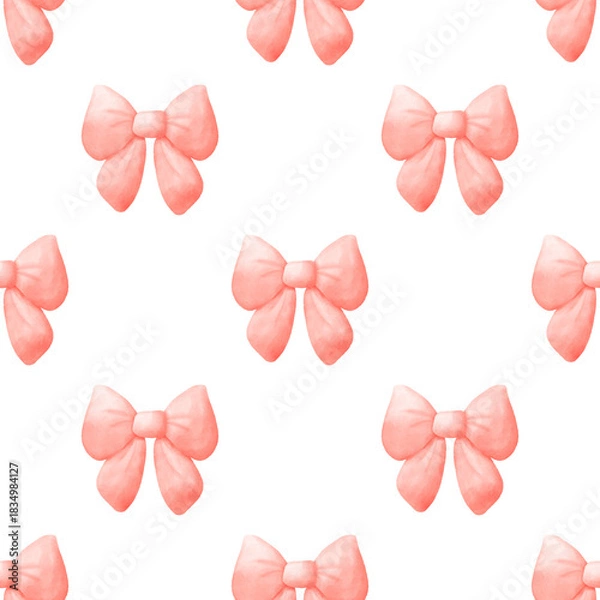 Fototapeta Seamless Pattern of Pink Bows 