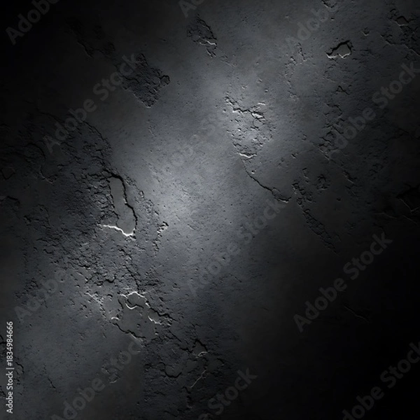 Fototapeta Dark textured surface with dramatic lighting and rough edges.
