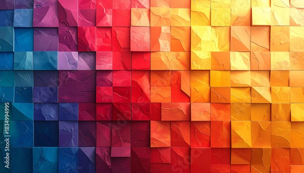 Obraz カラフルなタイルの背景素材