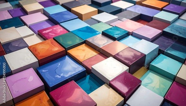 Obraz カラフルなタイルの背景素材