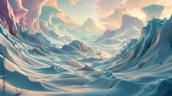 Fototapeta Surreal landscape like from another planet