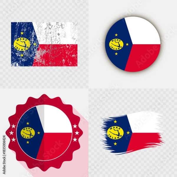 Obraz Wake Island National Flag Icon Collection.