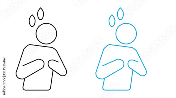 Fototapeta heart attack icon outline simple illustration, vector