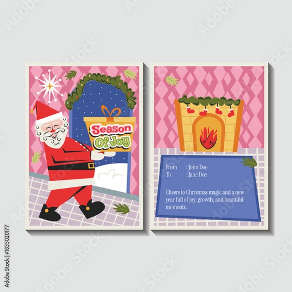 Obraz Christmas And New Year Card Illustration