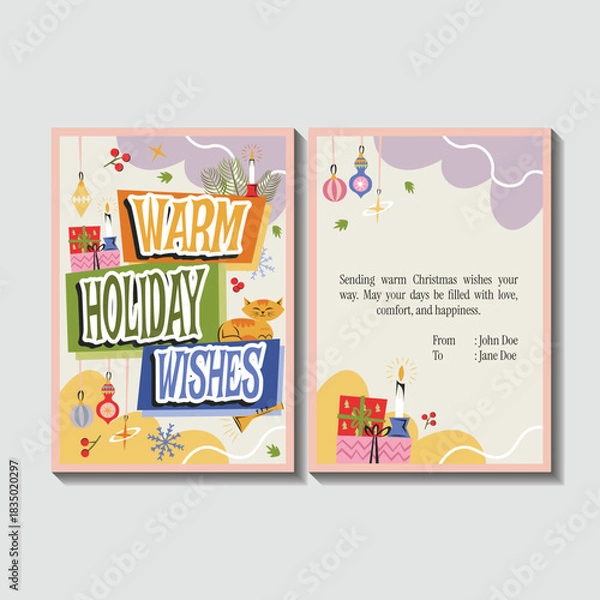 Obraz Christmas And New Year Card Illustration