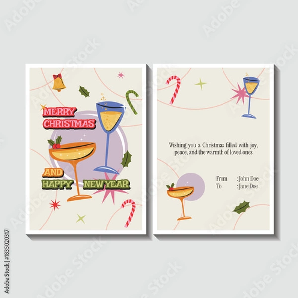 Obraz Christmas And New Year Card Illustration