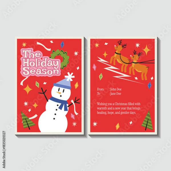 Obraz Christmas And New Year Card Illustration