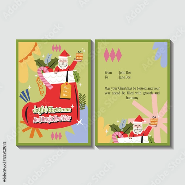 Obraz Christmas And New Year Card Illustration