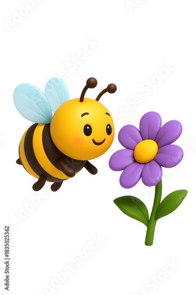 Obraz bee and flower