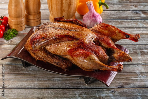 Obraz Baked with spices whole duck