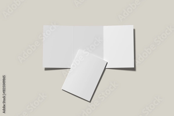 Obraz A5 Trifold Blank Mockup