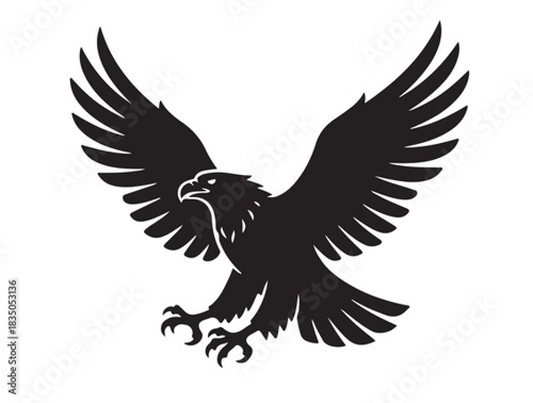 Fototapeta Eagle in flight vector image white background.