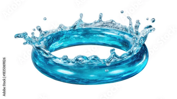 Fototapeta Water Crown: A captivating splash of liquid forms a mesmerizing crown, an emblem of fluidity and vitality, frozen in a moment of pure artistry.