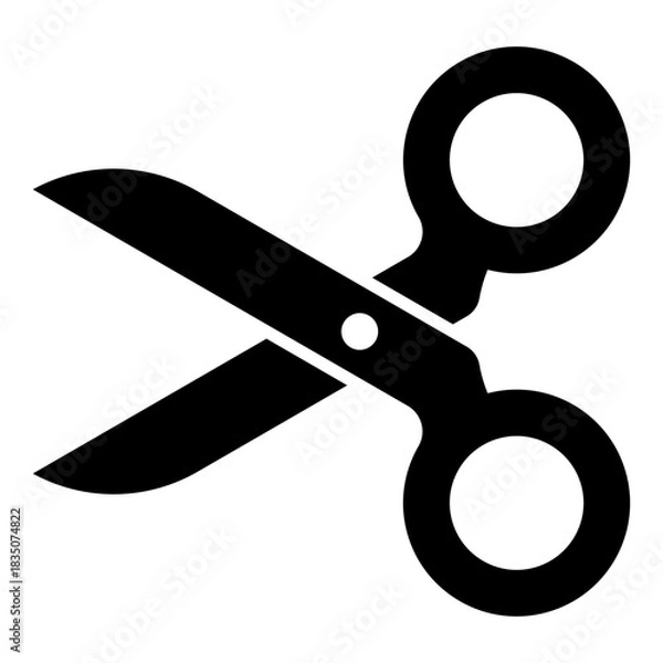 Fototapeta Scissors icon. Scissors silhouette. Cutting scissors icon. Cutting sign. Vector illustration