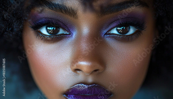 Obraz Beautiful woman staring, elegance and sensuality in portrait generated by AI