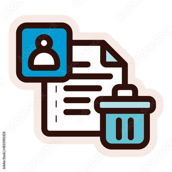 Obraz delete profile info icon sticker