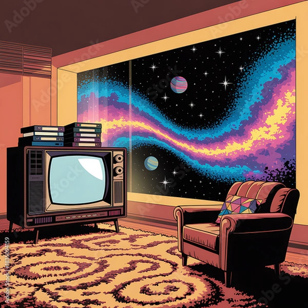 Obraz Cosmic View from the Living Room