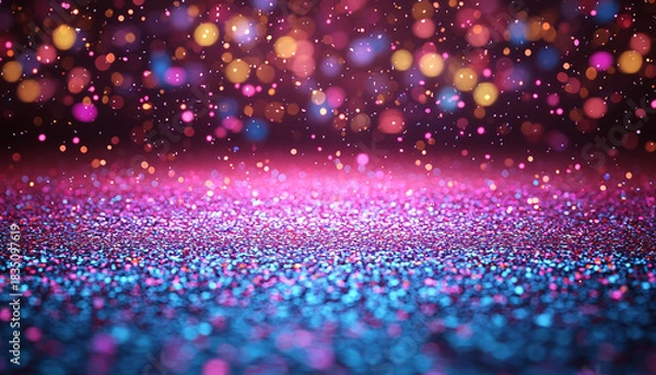 Obraz Glowing celebration backdrop with shiny glitter decoration pattern generated by AI